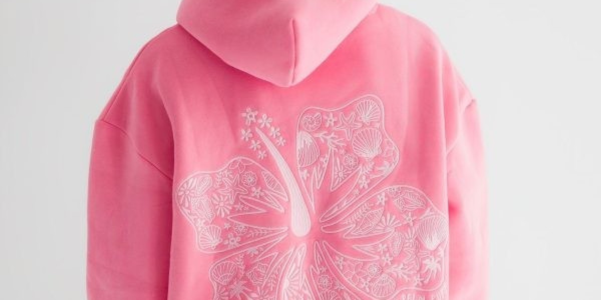 Weekend Plans Made Better With Pink Palm Puff Hoodie