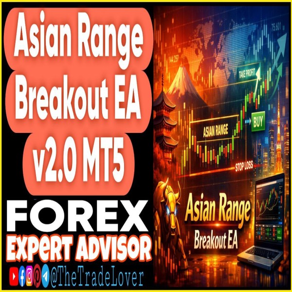 Asian Range Breakout EA v2.0 MT5 (Works on Build 5660+) | Forex Robot | MT5 Expert Advisor - The Trade Lovers